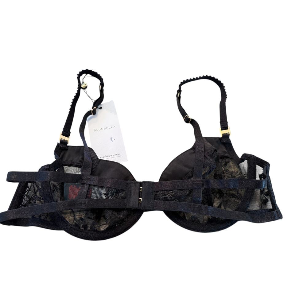 Bluebella Women's Black Floral Embroidered Cassandra Wired Bra Size 34B - Picture 6 of 8